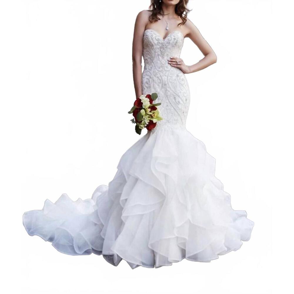 NEW KITTY CHEN COUTURE avera mermaid crystal dress in ivory